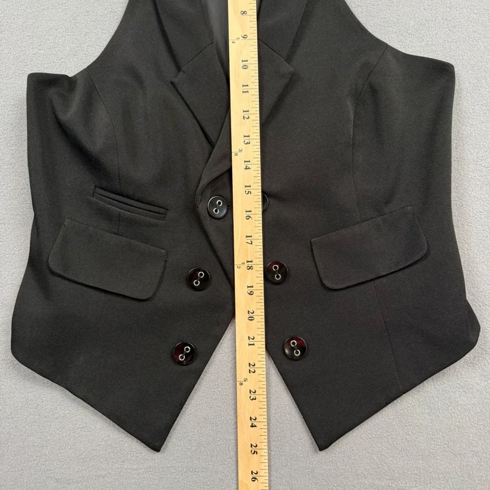 VTG 90s K.C. Spencer NY Black Double Breasted Racerback Tuxedo Vest Top 10